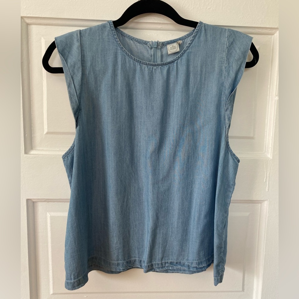 Paper Crane Blue Sleeveless Top